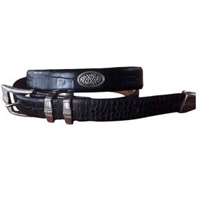 Mens Italian Calfskin Black Croc Embossed Golf Western Belt 
40 XL Preloved